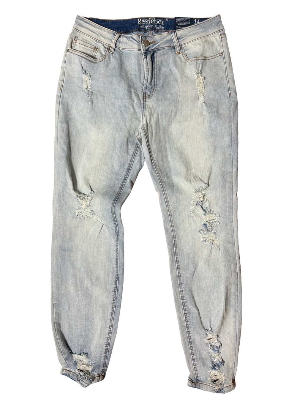 Resfeber Light Wash Blue Skinny Boyfriend Jeans- Size 14